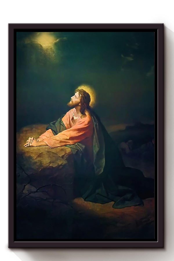 Jesus And The Starry Night Encouraging Bible Verses Christian Gift For Christmas Decor Framed Canvas Framed Prints, Canvas Paintings