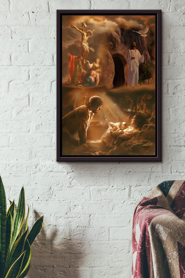 Jesus On The Cross Saves People Christian Gift For Son Of God Framed Canvas Framed Prints, Canvas Paintings - Image 2