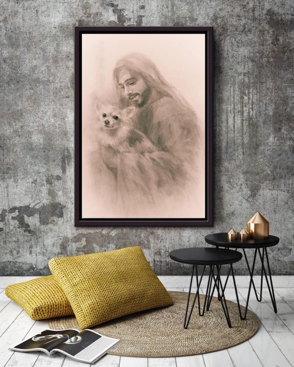 Chihuahua Jesus Love Christian Gift For Christmas Decor Son Of God Framed Canvas Framed Prints, Canvas Paintings - Image 4