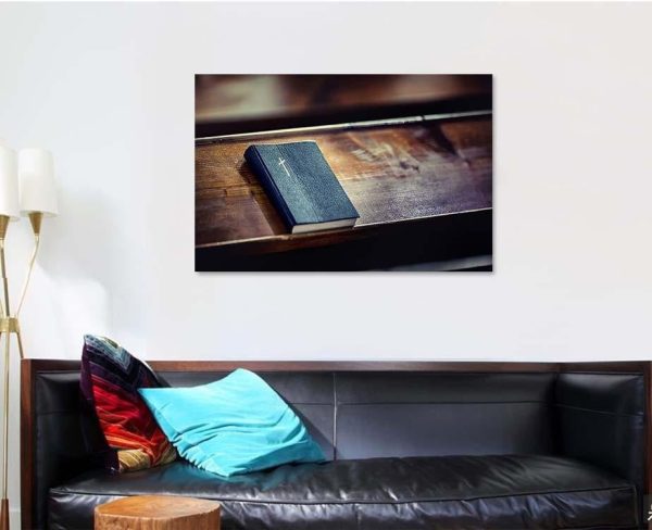 Book Holy Bible On Old Wooden Jesus Christian Premium Multi Canvas Prints, Multi Piece Panel Canvas Luxury Gallery Wall Fine Art Print - Image 4