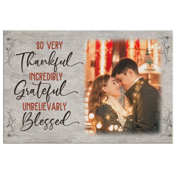 Thankful Grateful Blessed Personalized Custom Photo Canvas Print - Image 3