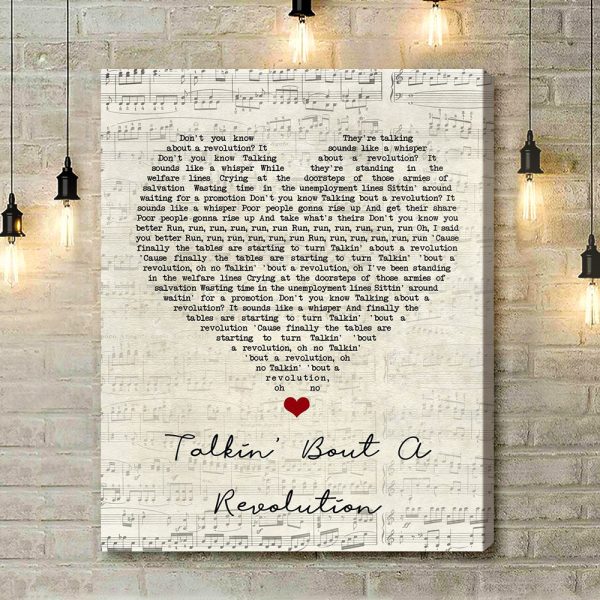 Tracy Chapman Talkin' Bout A Revolution Script Heart Song Lyric Art Print - Canvas Print Wall Art Home Decor