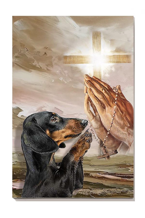 Gods Hand And Dachshund Dog God For Gift For Christian Dog Lover Canvas Gallery Painting Wrapped Canvas Framed Prints, Canvas Paintings