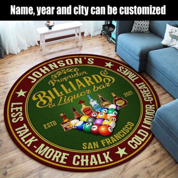 Personalized Billiard Round Mat Round Floor Mat Room Rugs Carpet Outdoor Rug Washable Rugs