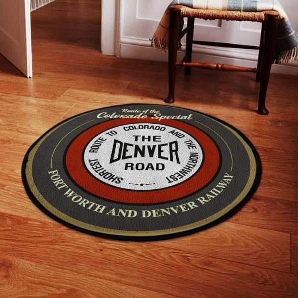 Fwdrr Living Room Round Mat Circle Rug Fort Worth & Denver Railroad