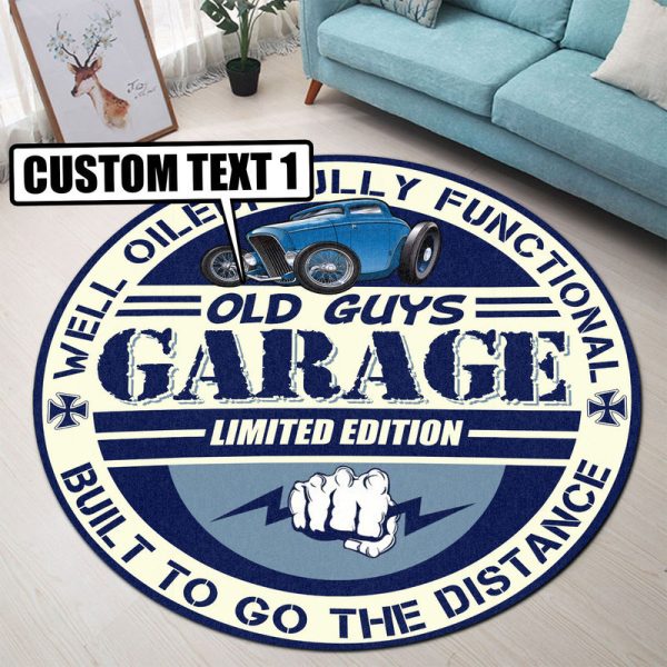 Personalized Garage Hot Rod Round Mat Round Floor Mat Room Rugs Carpet Outdoor Rug Washable Rugs