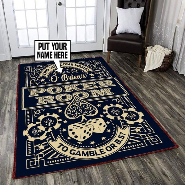 Personalized Poker Game Room Round Mat Round Floor Mat Room Rugs Carpet Outdoor Rug Washable Rugs