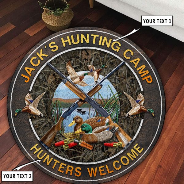 Personalized Duck Hunting Waterfowl Home Decor Round Rug Carpet 10705