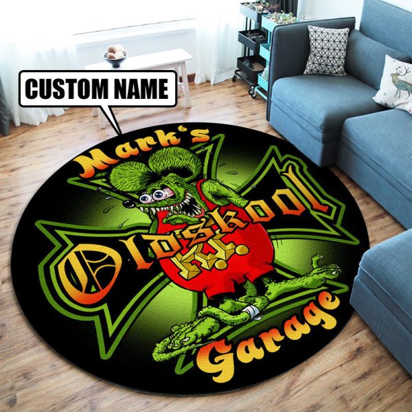 Personalized Hot Rod Round Mat Round Floor Mat Room Rugs Carpet Outdoor Rug Washable Rugs - Image 2