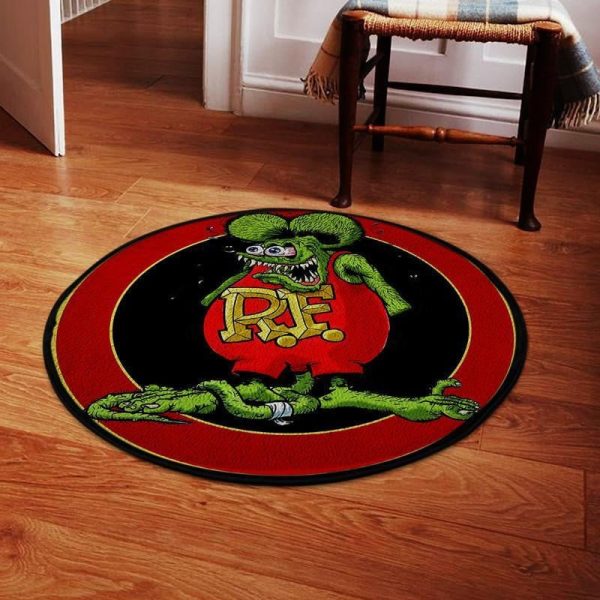 Rat Fink Hot Rod Round Mat Round Floor Mat Room Rugs Carpet Outdoor Rug Washable Rugs - Image 2