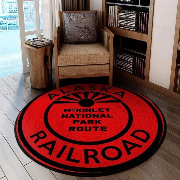 Alaska Round Mat Alaska Railroad Round Floor Mat Room Rugs Carpet Outdoor Rug Washable Rugs - Image 2