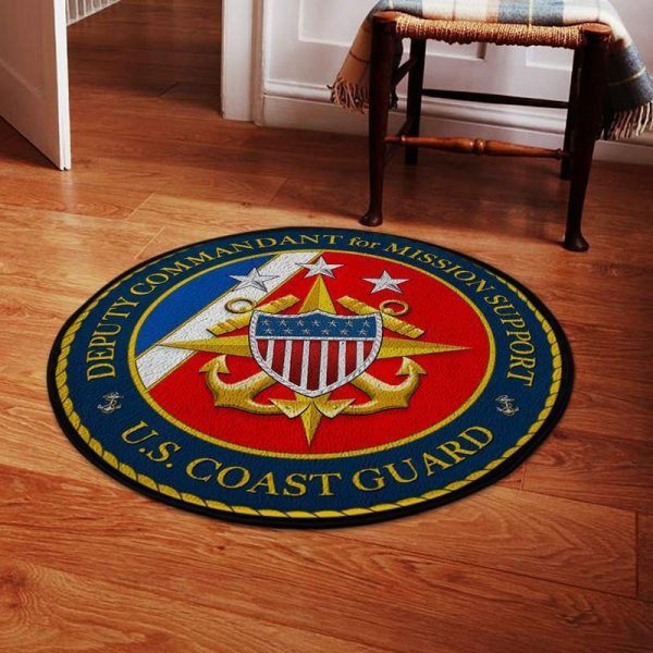 United States Coast Guard Living Room Round Mat Circle Rug - Image 4