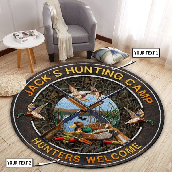 Personalized Duck Hunting Waterfowl Home Decor Round Rug Carpet 10705 - Image 3