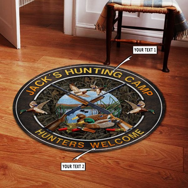 Personalized Duck Hunting Waterfowl Home Decor Round Rug Carpet 10705 - Image 2