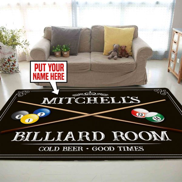 personalized Billiard Room rug 05827 Living Room Rugs, Bedroom Rugs, Kitchen Rugs - Image 2