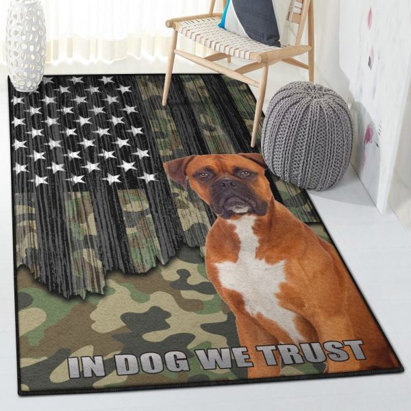 Boxer Modern Boxer Dog Rug Rectangle Rugs Washable Area Rug Non-Slip Carpet For Living Room Bedroom