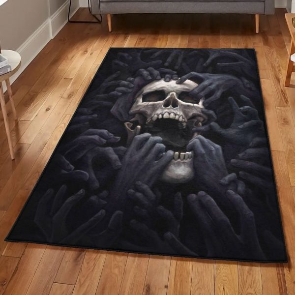 Bad Modern Rugs Evil Hand Skull Rug Rectangle Rugs Washable Area Rug Non-Slip Carpet For Living Room Bedroom