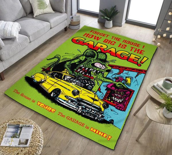 Rat Fink Hot Rod Garage Area Rug Carpet - Image 3