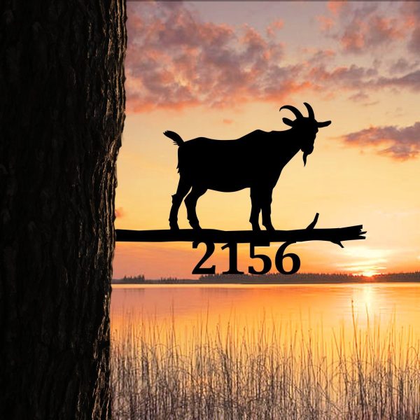 Personalized Address Goat Tree Stake, Garden Decor, Gift For Dad Laser - Image 3