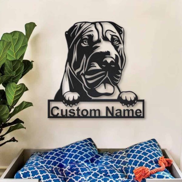 Personalized Shar Pei Dog Metal Sign Art, Custom Shar Pei Dog Metal Si - Image 2