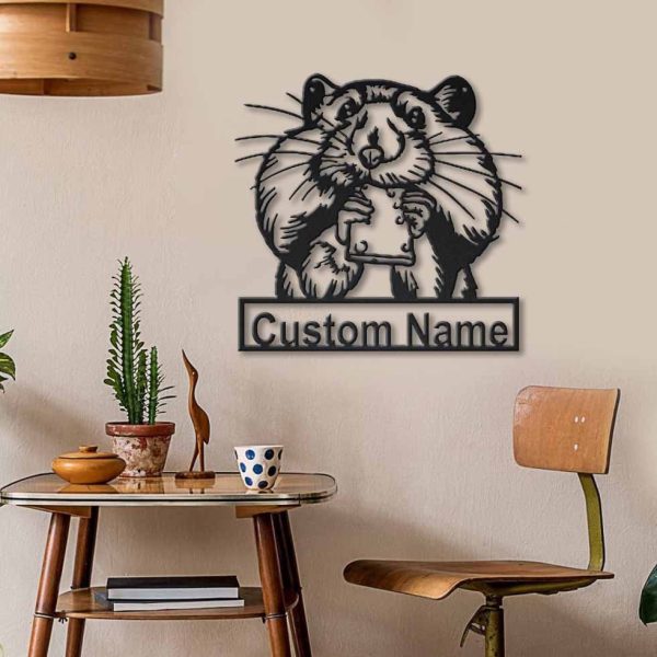 Personalized Hamster Monogram Metal Sign Art, Custom Hamster Metal Sig - Image 2