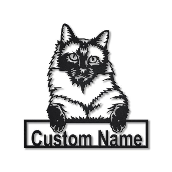 Personalized Siamese Cat Metal Sign Art, Custom Siamese Cat Metal Sign