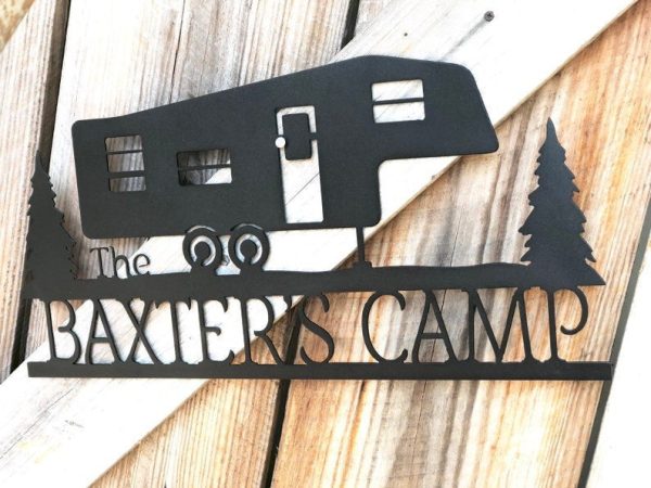 Camper Family Name Metal Art Camper Sign Family Name Sign Personalized