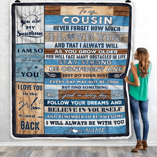 Personalized To My Cousin Blanket Proud Of You I Love You Wood Cousin - Image 5