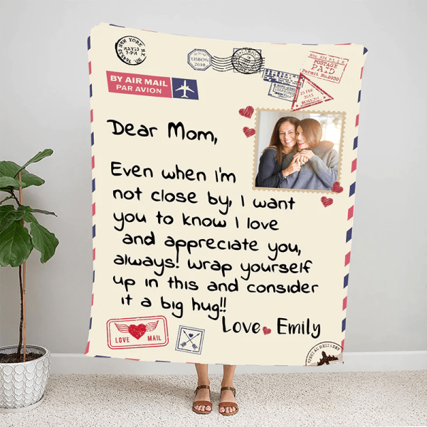 Personalized Mom Blanket Photo, Letter to Mom, Gifts from Daughter, So - Image 2