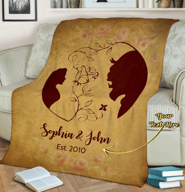 Customized Beauty And Beast Blanket Personalized Couples Blanket Gift - Image 2