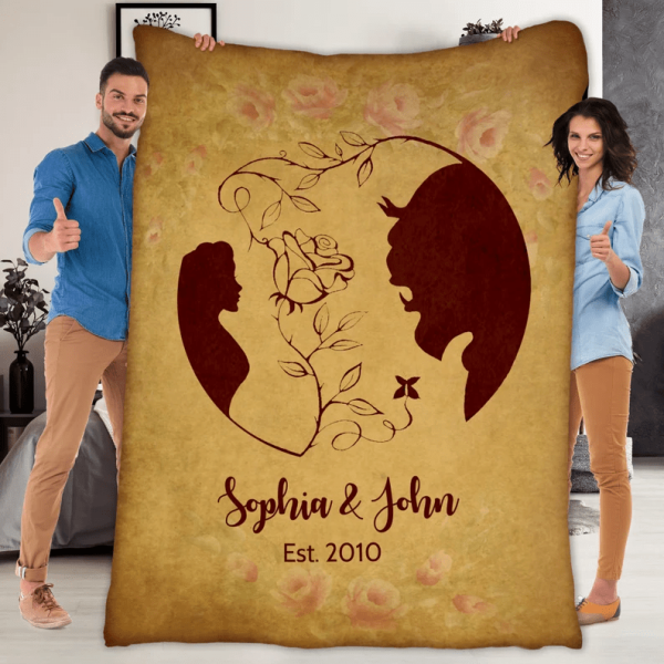 Customized Beauty And Beast Blanket Personalized Couples Blanket Gift - Image 3