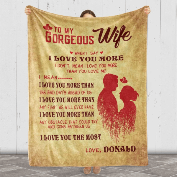 Valentine Day Gift To My Gorgeous Wife Customized Blanket, Gift For Co - Image 6