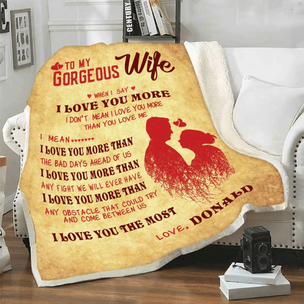 Valentine Day Gift To My Gorgeous Wife Customized Blanket, Gift For Co - Image 7