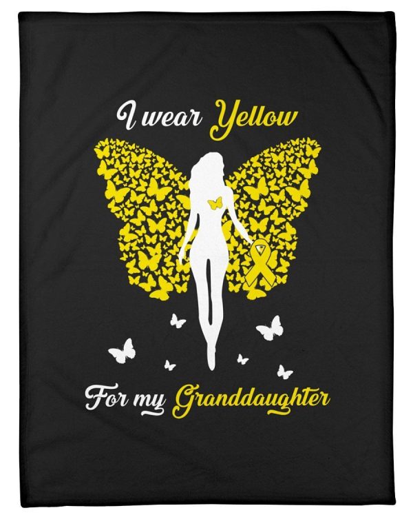 I Wear Yellow For My Granddaughter Spina Bifida Awareness Fleece Blank