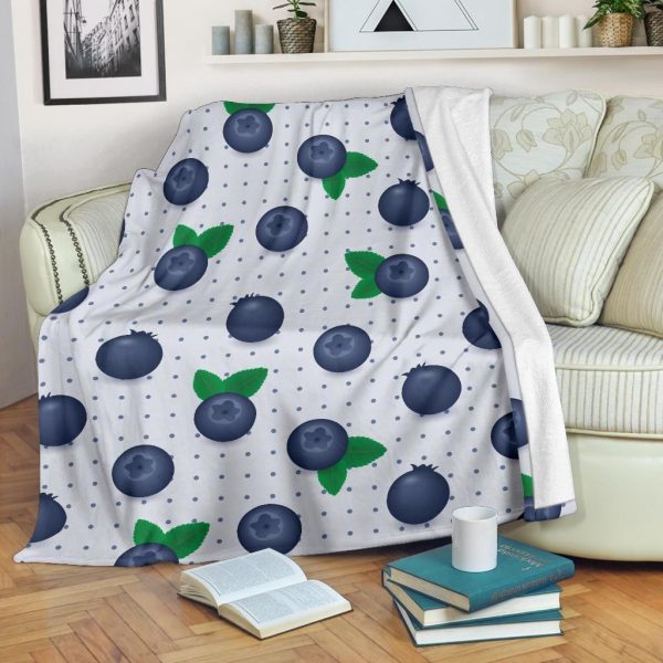 Blueberry Pattern Print Design Dot Fleece Blanket