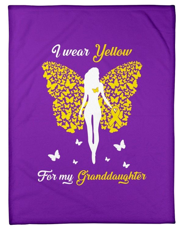 I Wear Yellow For My Granddaughter Spina Bifida Awareness Fleece Blank - Image 3