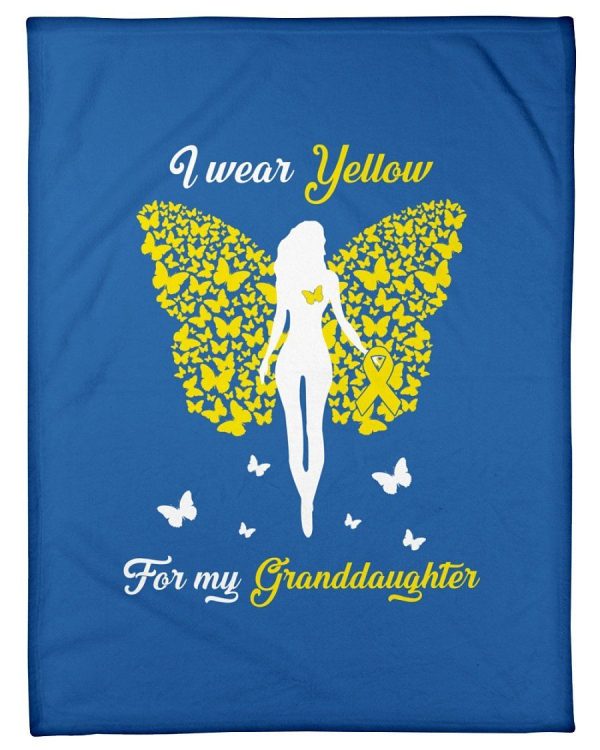 I Wear Yellow For My Granddaughter Spina Bifida Awareness Fleece Blank - Image 4