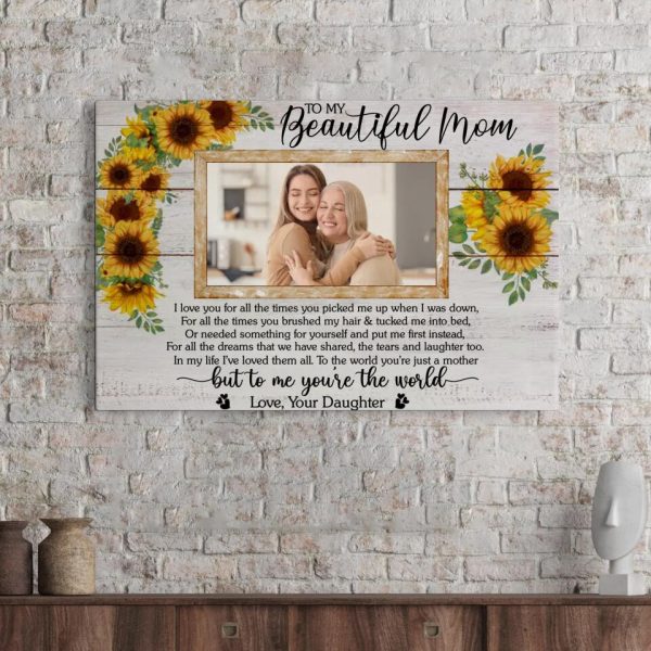 Personalized Canvas Prints Upload Photo - To My Beautiful Mom, Mother's Day Dem Canvas - Image 7