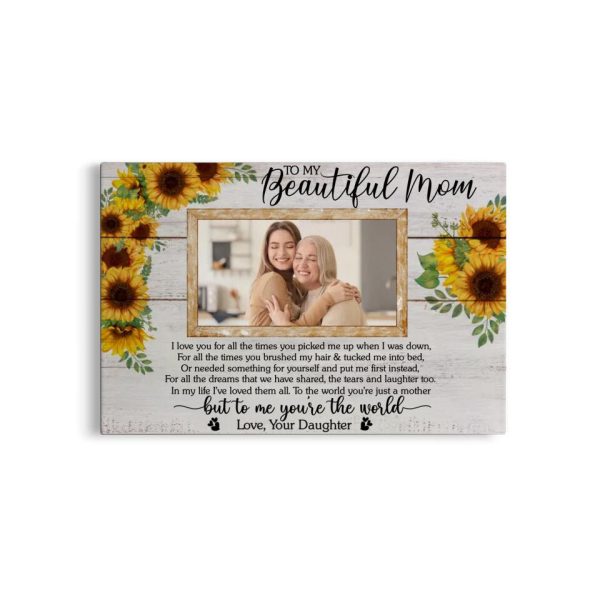 Personalized Canvas Prints Upload Photo - To My Beautiful Mom, Mother's Day Dem Canvas - Image 8