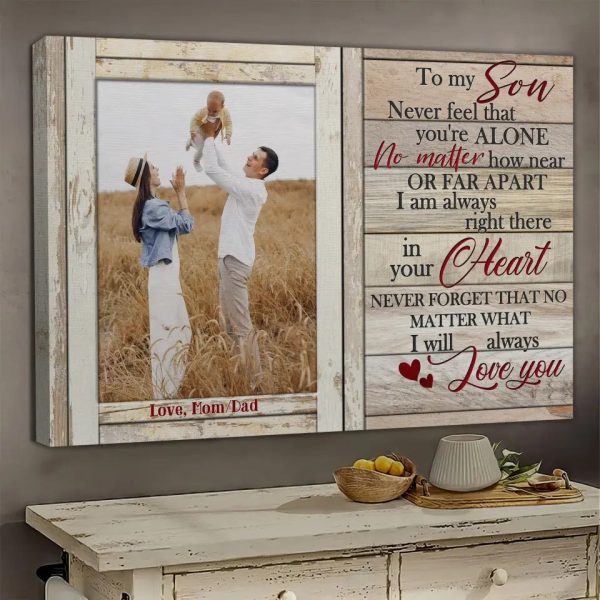 Personalized Memorial Son Canvas, Custom Photo, Gift for Son I will always love you Dem Canvas - Image 2