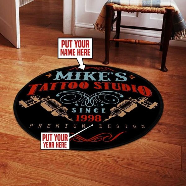 Personalized Tattoo Living Room Round Mat Circle Rug