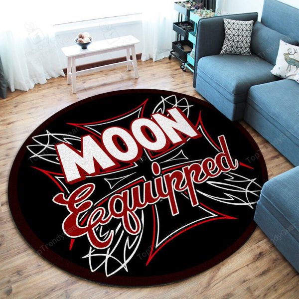 Moon Equipped Hot Rod Round Mat Round Floor Mat Room Rugs Carpet Outdoor Rug Washable Rugs - Image 2