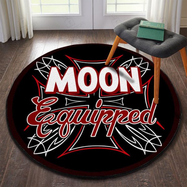 Moon Equipped Hot Rod Round Mat Round Floor Mat Room Rugs Carpet Outdoor Rug Washable Rugs