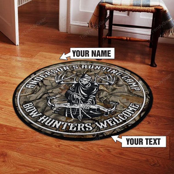 Personalized Bow Hunting Welcome Round Rug, Carpet 07863 - Image 2