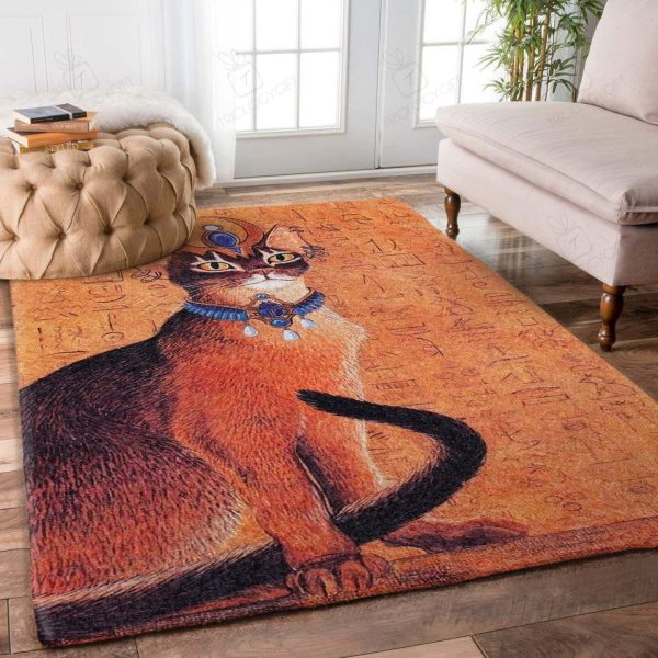 Egyptian Cat Rectangle Rug Decor Area Rugs For Living Room Bedroom Kitchen Rugs Home Carpet Flooring Rs012995 Print